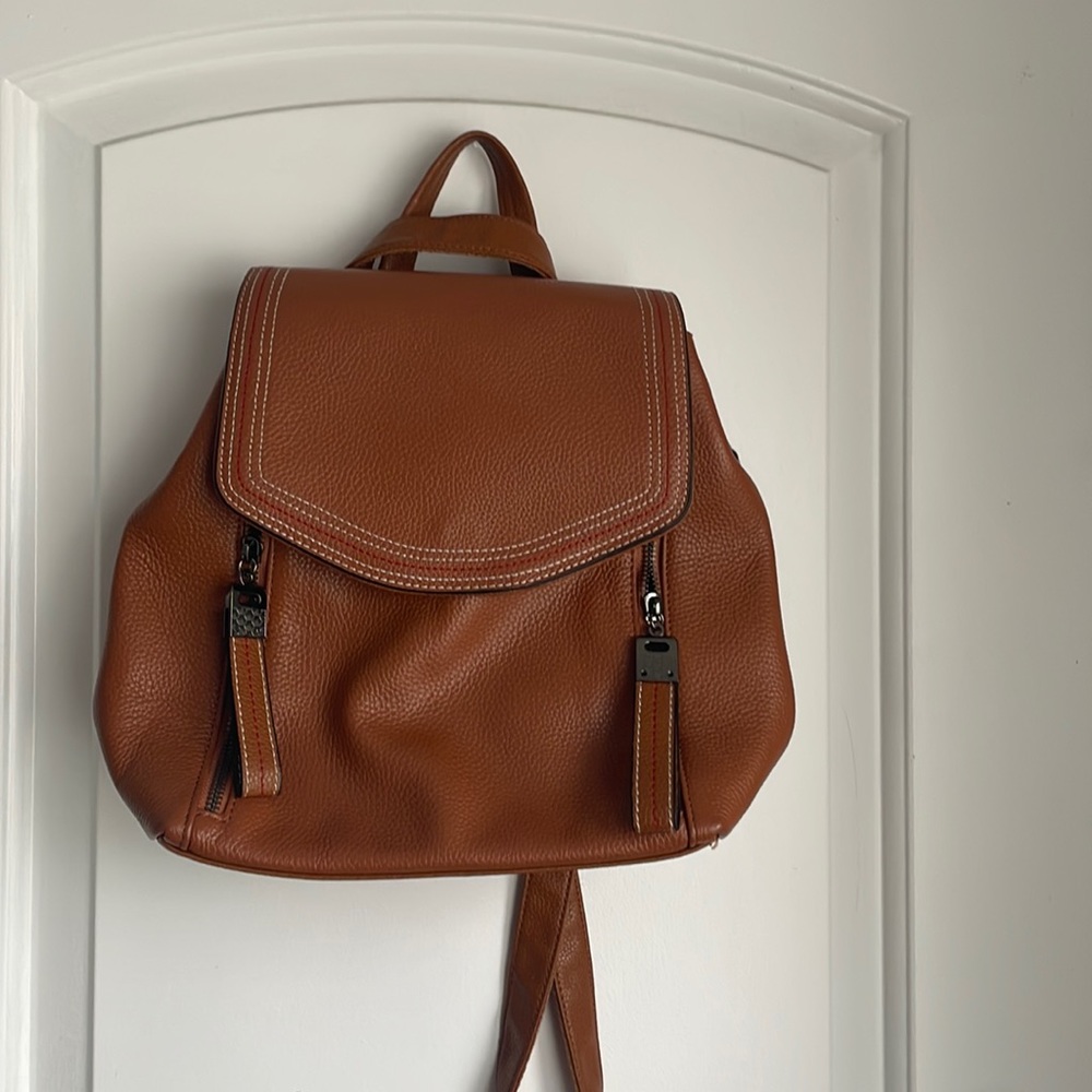 Brown leather Backpack/purse